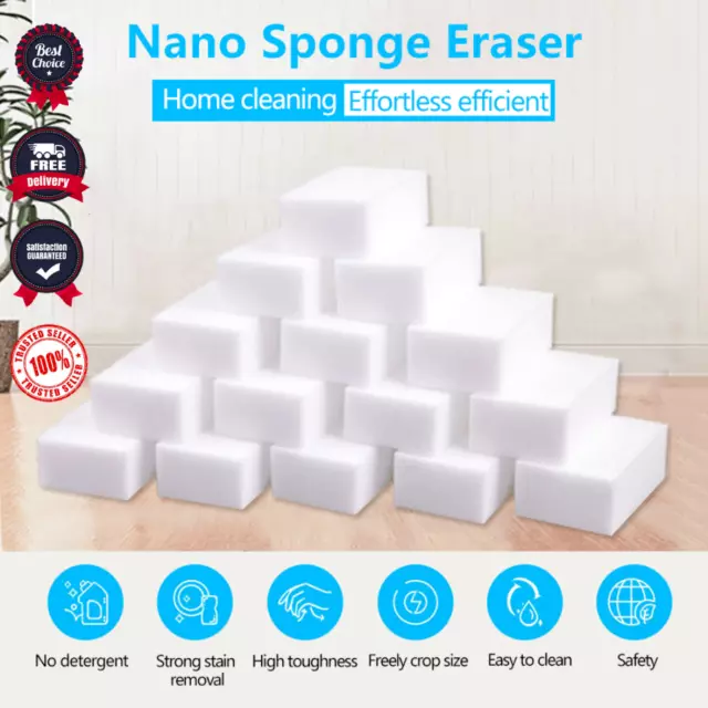 100pcs BULK PACK Magic Sponge Eraser Melamine Kitchen Cleaner Foam Cleaning Tool