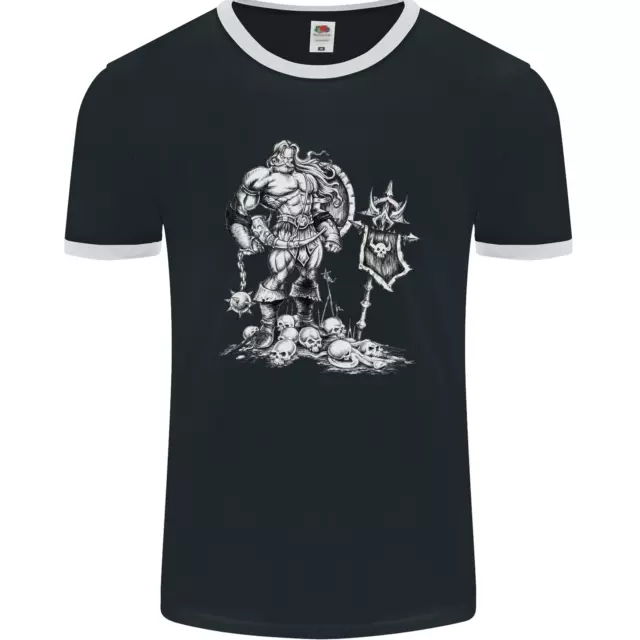 Viking Warior Skull Thor Odin Valhalla MMA Mens Ringer T-Shirt FotL