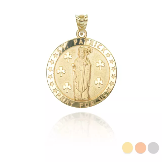 Gold Saint Patrick Patron Saint of Ireland Coin Pendant Necklace