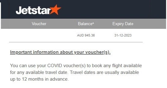 AU $945,36 Jetstar Airways Voucher