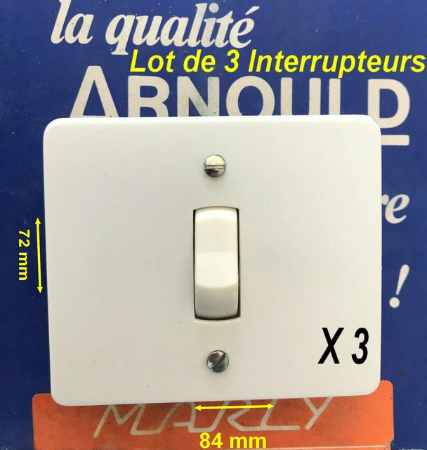 Ancien ARNOULD Lot de 3 Interrupteurs (Pas avec Va Vient) VINTAGE Neuf  84x72 mm