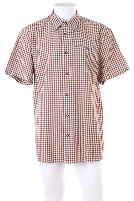 Distler Original Trachten-Hemd Karo kariert XL zimt weiß