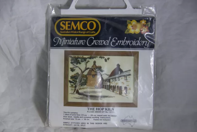 SEMCO Miniature Crewel Embroidery The Hop Kiln Kit No. 1313