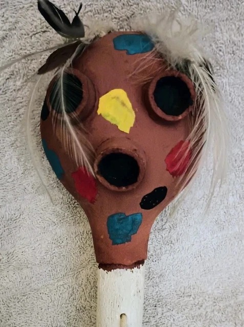 Hopi Kachina Rattle Native American Indian Vintage Gourd Maasaw Death Rattle