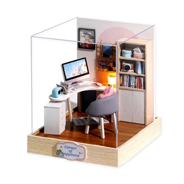 DIY Puppenhaus Holz Miniatur Puppenhaus Möbel Kit Lernspielzeug (3)