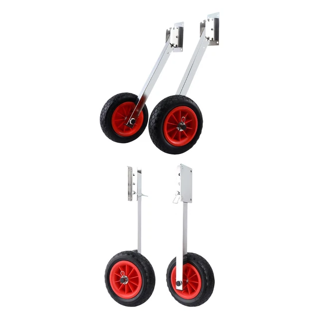 Roues De Lancement Pour Bateau – Moteur Hors-Bord – Pliable – Acier Inoxydable – Roues PU Ø260mm – Charge 120kg – Paire 4kg