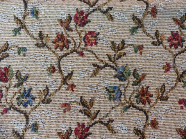 Coupon De Tissu Vintage En Coton - Imprimé Briques Années 1960 - 120 X 124 Cm