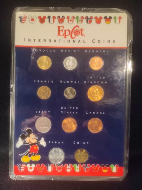 Epcot International Coins 11 Coin Set Wrapped Walt Disney Park