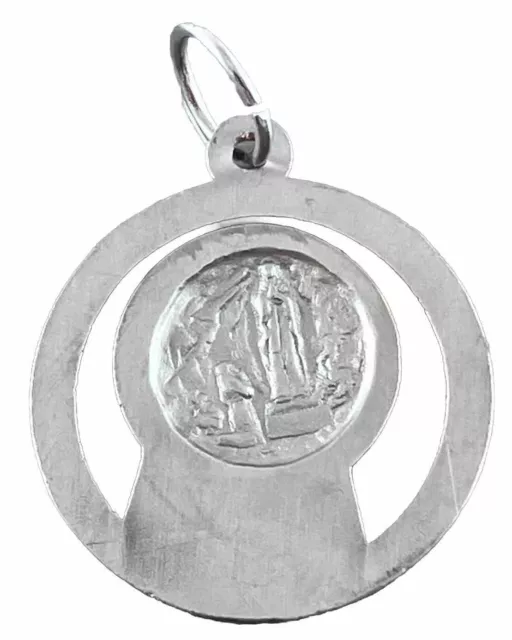 VINTAGE CATHOLIC OUR Lady Lourdes Silver Tone Cutout Religious Medal $6 ...