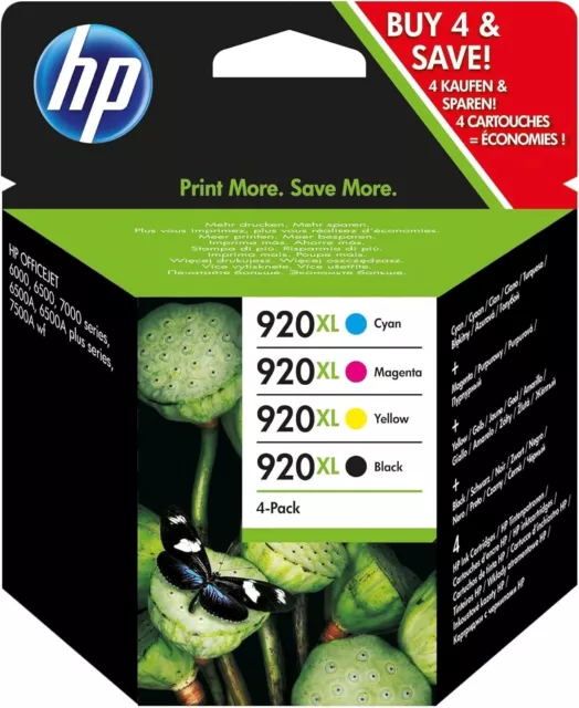 C2N92Ae Hp Ink Multipack 920Xl Bk/C/M/Y Scaduta Sigillata Confezione Originale