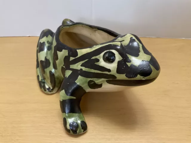 Vintage Early Brush Mc Coy Pottery Frog Planter Art Garden Figural Bull Frog