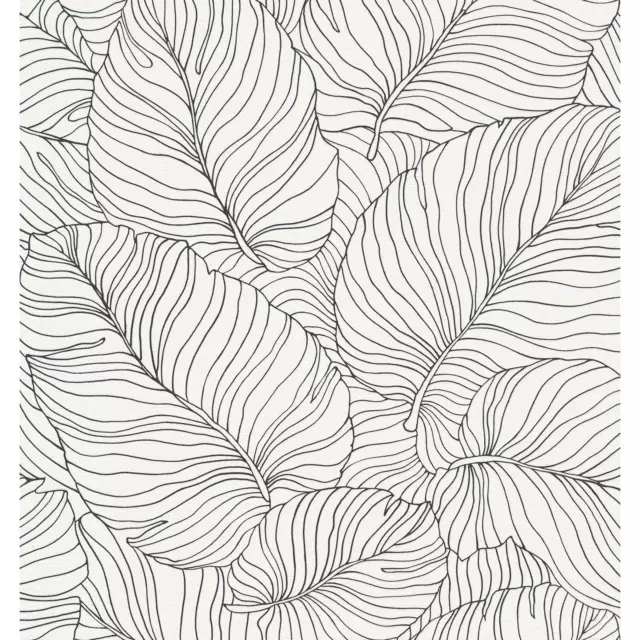 Isa Banane Feuille Papier Peint Noir Blanc A50901 Grandeco