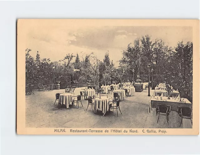 Postcard Restaurant-Terrasse de l'Hôtel du Nord, Milan, Italy