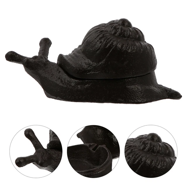 Caja de llaves de caracol de hierro fundido estuche de almacenamiento de piedra plato decorativo