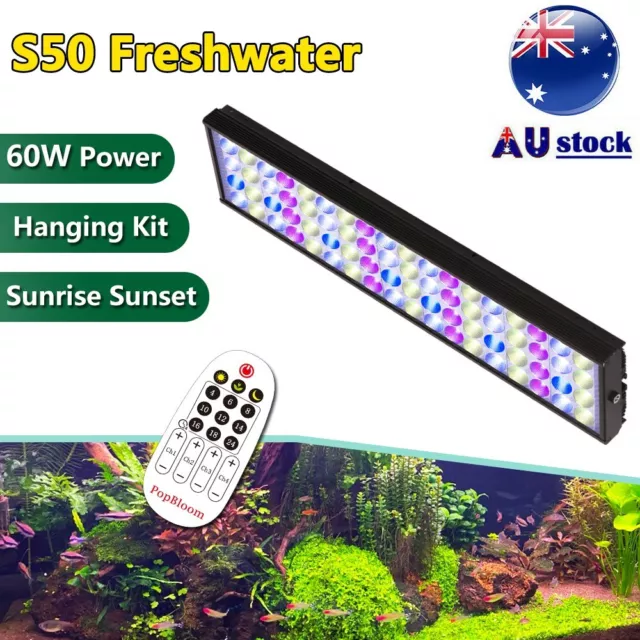 PopBloom Aquarium LED Light Full Spectrum Aqua Plant Fish Tank Aquarium Light