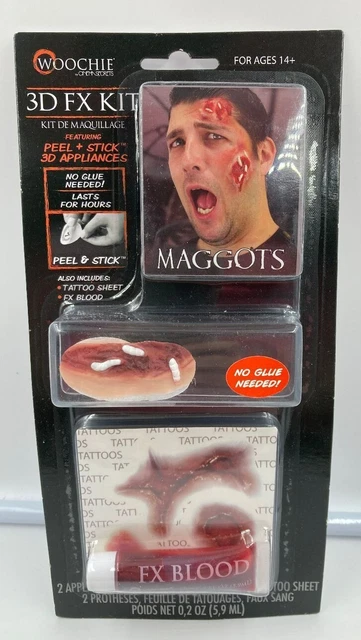 Woochie 3D FX Kit Blood And Maggots Halloween Costume Makeup Horror NEW