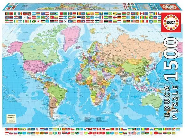 Educa - Politische Weltkarte 1500 Teile Puzzle