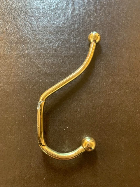 One Reclaimed Antique Brass Victorian Hat & Coat Hook Furnishing (EBZ427)
