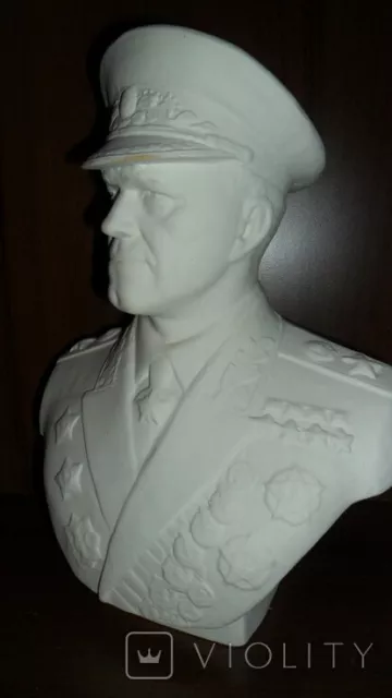 Marshal Zhukov USSR Red Army WW2, WWII, 25 cm bust, porcelane bisquit, no marks