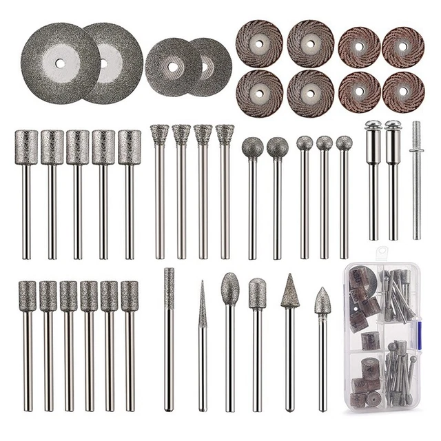 Set intaglio pietra 43 pezzi, 26 trapani diamantati, 10 giranti, 4 separatori diamanti Q8Q4