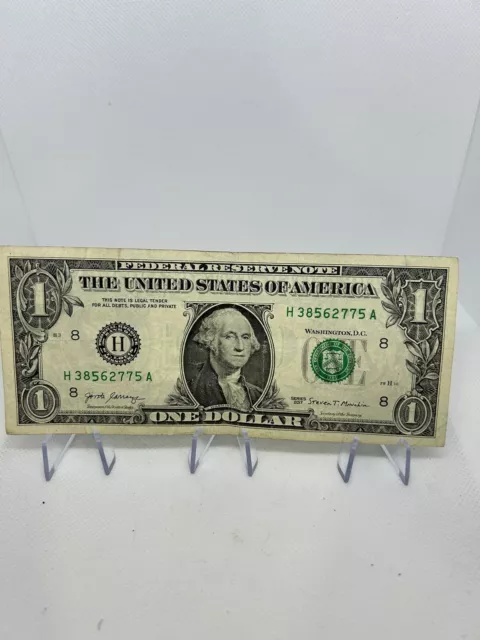 $1 Dollar Bill Ink Error -  Serial Number