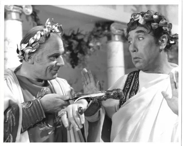 Films: Frankie Howerd and Patrick Cargill in "UP POMPEII" (1971) B&W Scene photo