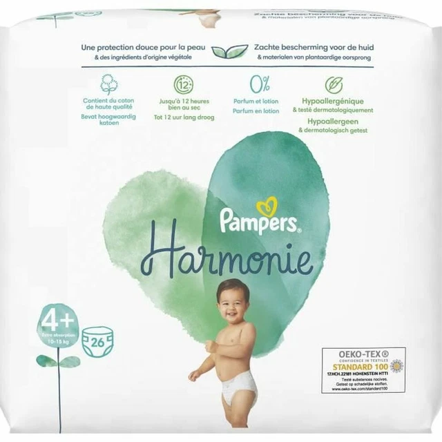 Couches jetables Pampers Harmonie 4+ [26 uds]