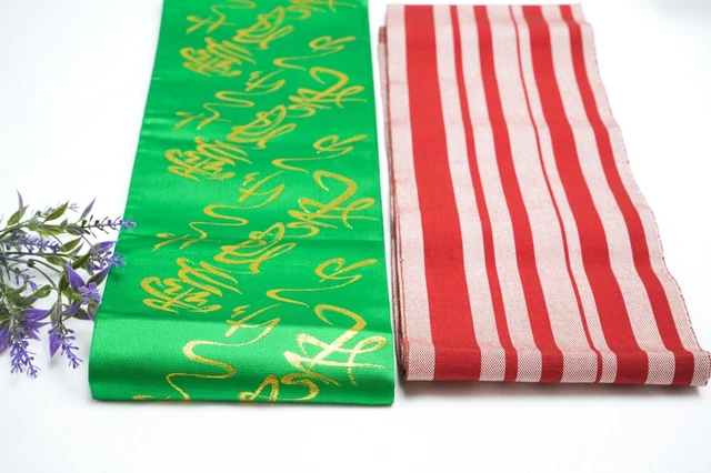 Dear Vanilla Japanese Hanhaba Obi Sash Belt Women's Kimono Genuine Vintage Mint