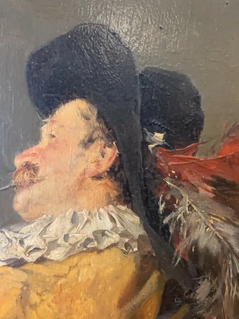 Quadro Ad Olio Ritratto Uomo Quadro Pensatore Con Pipa Di Ernst Meisel (1838-1895)