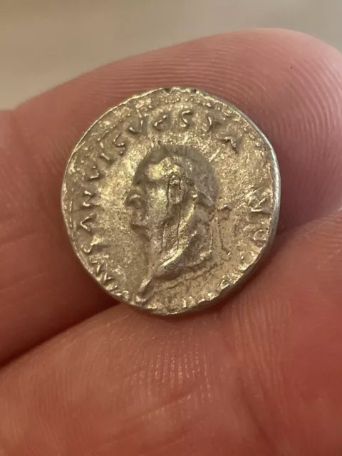 Ancient Roman Silver Denarius Coin Of Vespasian Rome 77-78 Ad 16Mm 2.6Grams