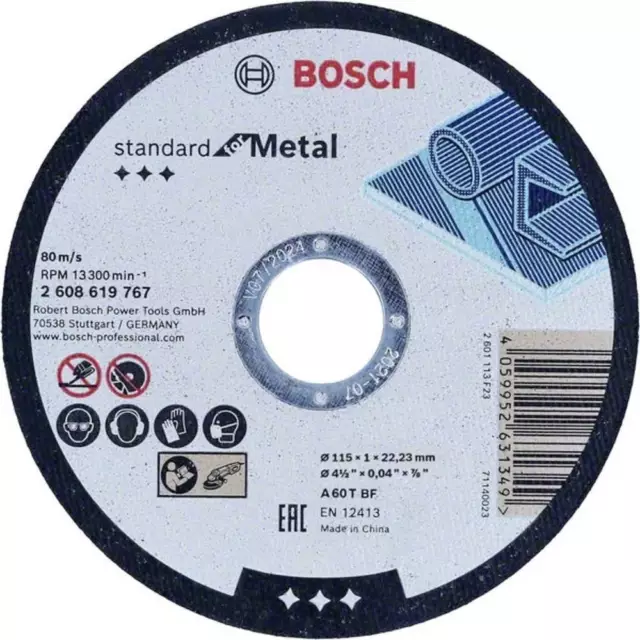Bosch 2608603168 Disque À Tronçonner À Moyeu Plat Standard For