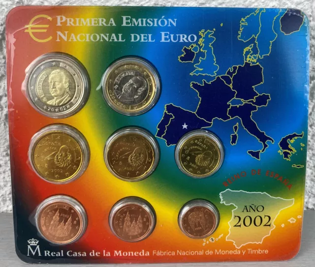Spanien 2002 KMS Euro Kursmünzensatz 3,88€ komplett ST stempelglanz rare