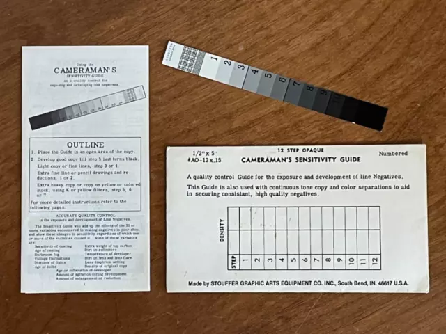 Stouffer Graphics 12 Step Sensitivity Scale Guide for line negatives 1/2 x 5