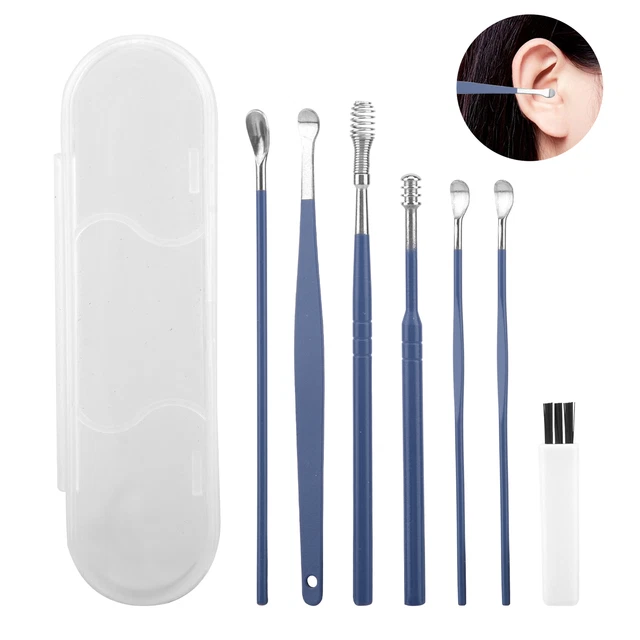 Juego de 8 piezas de herramientas de limpieza portátiles de acero inoxidable removedor de orejas curette