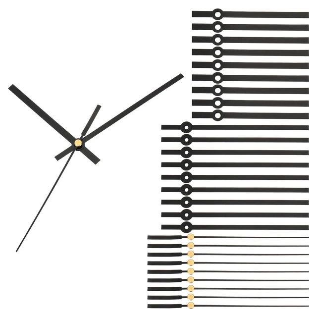 Clock Hands Kit, 10 Set Clock Hands Kits Clock Mechanism Aluminum, Black, A06