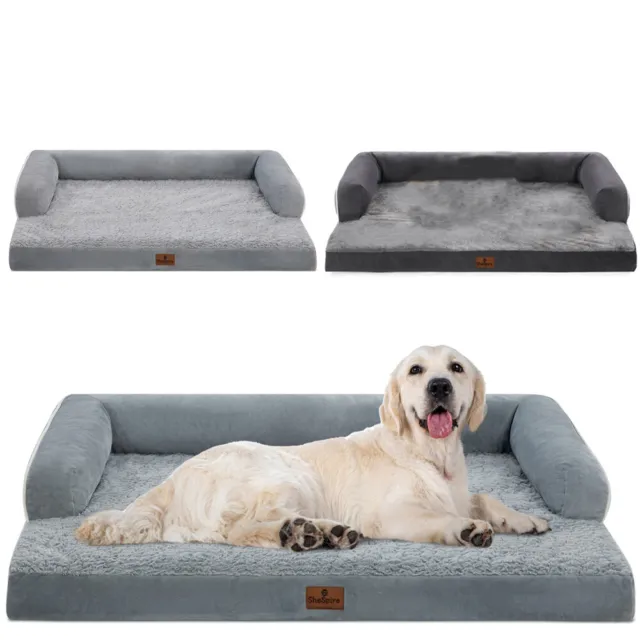 Orthopedic Dog Bed Waterproof Memory Foam Bolster Pet Couch for Large XLarge Dog