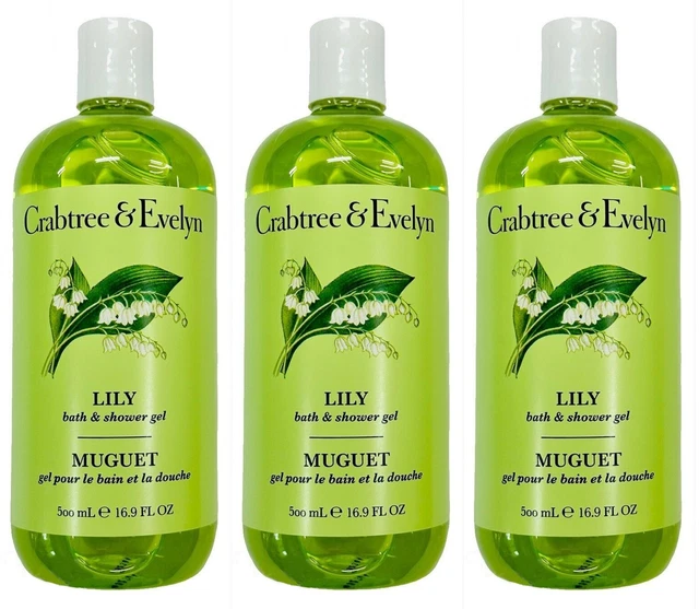 (3) Crabtree & Evelyn Lily Bath & Shower Gel 16.9 Oz Ea
