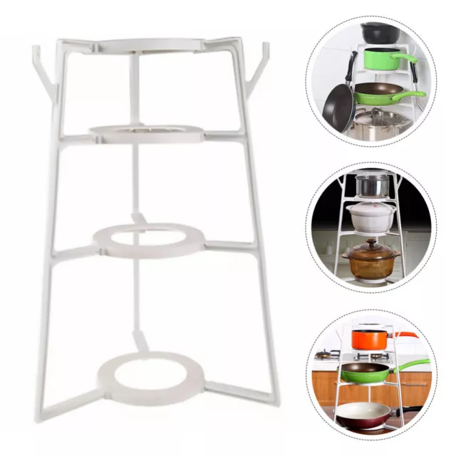 4 Tier Tower Ladle Holder Pan Organiser for Cupboard Pot Rack Simple