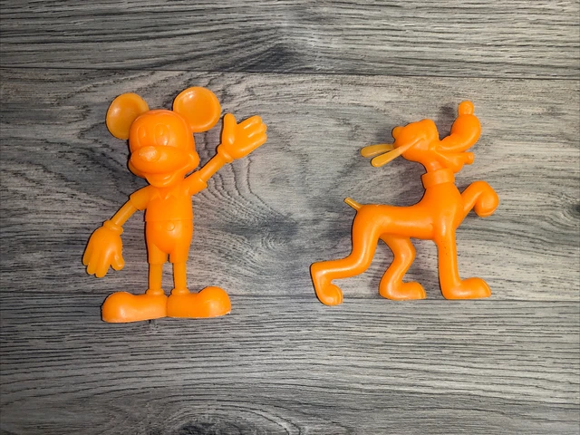 Lot Of 2 Vintage Marx 6” Walt Disney Prod. Figures Toys 1970’s Mickey Mouse