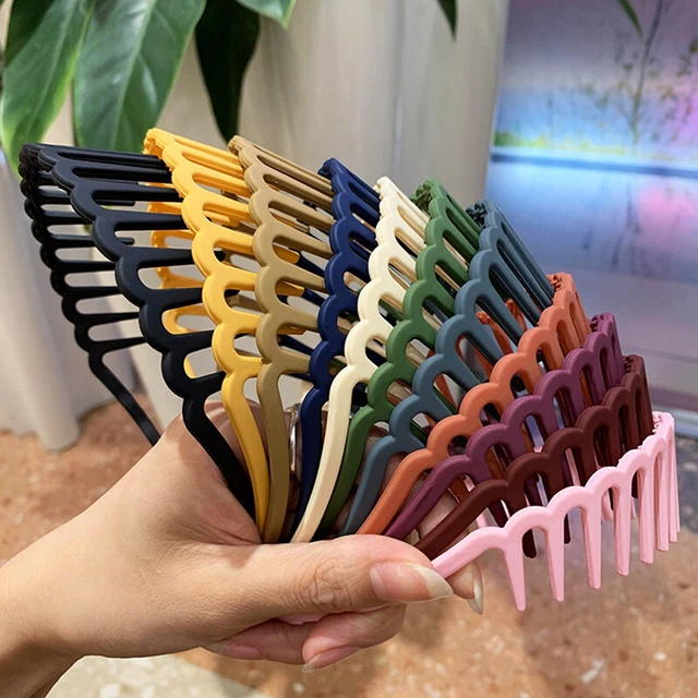 Matte Hair Hoop with Teeth Hair Accessories Frosted Solid Color Wide Headband