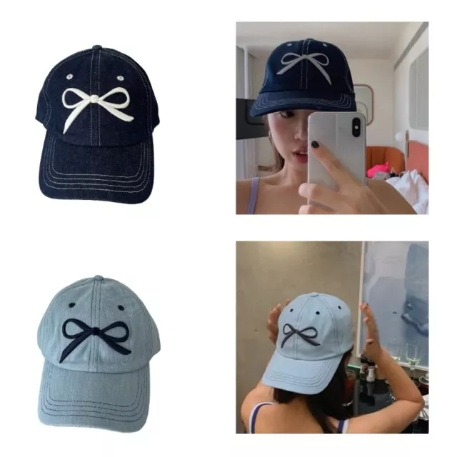 Korean Baseball Hat Long Brims Adjustable Baseball Caps Girl Fashion Hair Decors 2