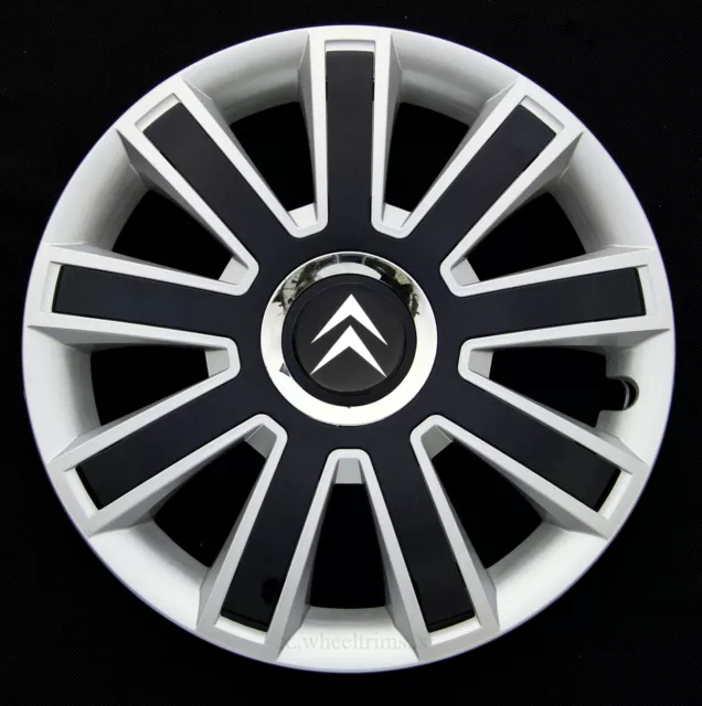 Brand New silver/black 14" wheel trims hub caps to fit Citroen  C1,C2,Saxo