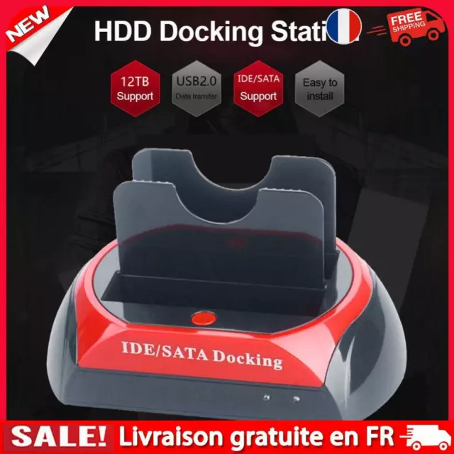 fr HDD Docking Station SATA USB 2.0 to IDE 2.5 3.5 inch Hard Disk Case (EU)