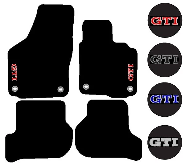 Fits VW GOLF MK5 OVAL 2004-2007 Black Car Mats Tailored GTI Badge Motif Logo