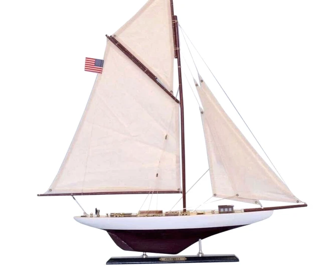 Columbia 1898 America's Cup J Class Yacht Wooden Model 24" Fully Built Sailboat