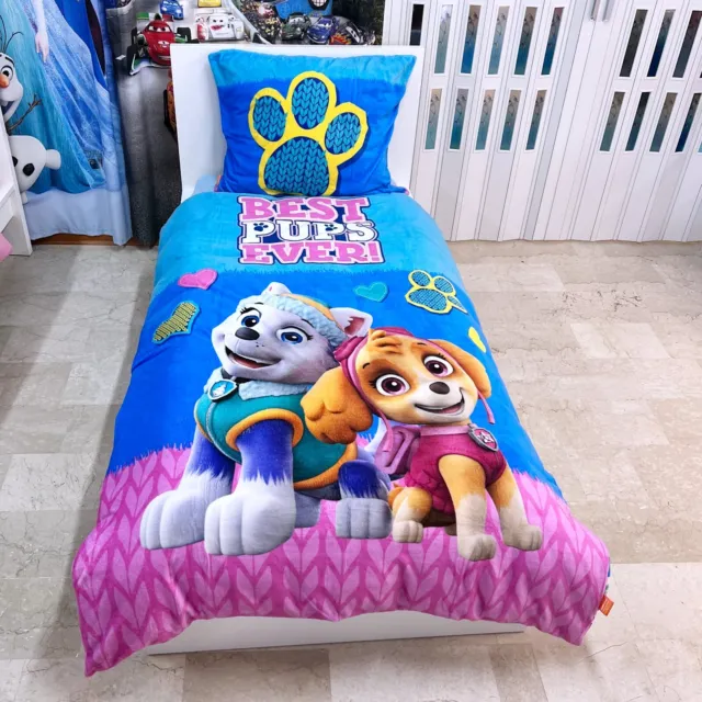 Paw Patrol Skye Set Lit Simple Housse de Couette Taie Flanelle Batteries Corail