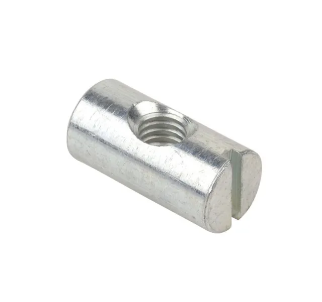 M6x16mm BARREL NUTS CROSS DOWEL CENTRE THREAD FURNITURE COT BED CONNECTION NUT