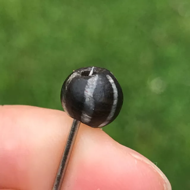 Rare Ancient Pumtek Pyu Bead 6 Stripe 7.5X8Mm #B463