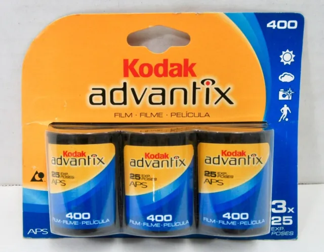 Kodak Advantix 400 Film 3 Pack X 25 Exposures Expired 09/2008
