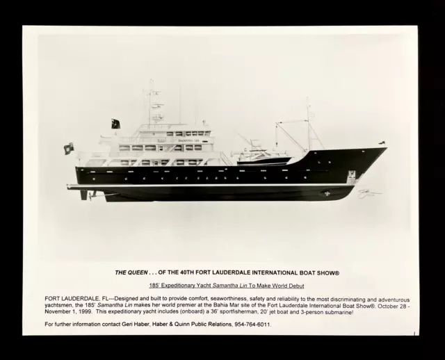 1999 Fort Lauderdale International Boat Show Samantha Lin Yacht VTG Press Photo